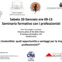 Seminario formativo con i professionisti Sabato 20 Gennaio