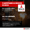 Wurth Store Lucca: dal 2 al 6 Novembre sconti e promozioni per gli associati CNA